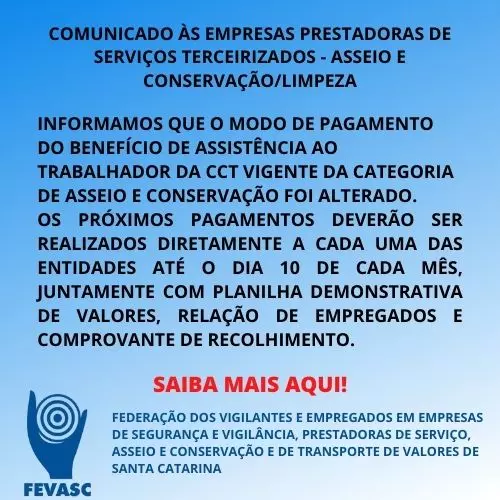 COMUNICADO ÀS EMPRESAS - BENEFÍCIO DE ASSISTÊNCIA AO TRABALHADOR